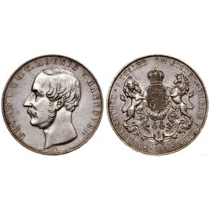 Niemcy, dwutalar = 3 1/2 guldena, 1854 B, Hanower