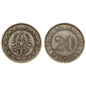 Cesarstwo Niemieckie, 20 fenigów, 1888 / E, Muldenhütten