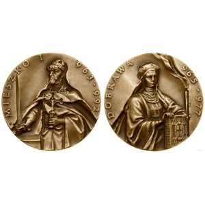 Polska, medal z serii królewskiej koszalińskiego oddziału PTAiN - Mieszko I, 1991, Warszawa