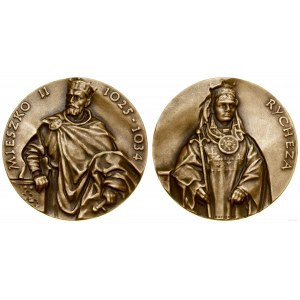 Polska, medal z serii królewskiej koszalińskiego oddziału PTAiN - Mieszko II, 1990, Warszawa