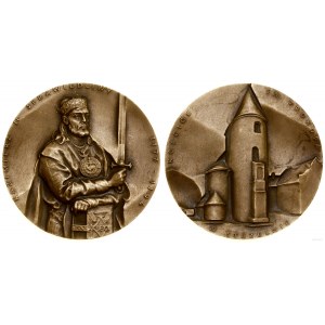 Polska, medal z serii królewskiej koszalińskiego oddziału PTAiN - Kazimierz Sprawiedliwy, 1990, Warszawa