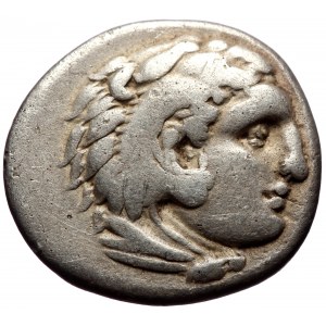 Macedonia, Alexander III The Great (336-323 BC) Lifetime issue, c. 328-323 BC, AR Drachm, (Silver, 4.00g, 18mm)