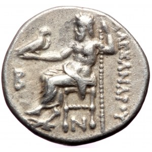 Kingdom of Macedon, Antigonos I Monophthalmos, AR drachm (Silver, 17,5 mm, 4,21 g), in the name and types of Alexander I