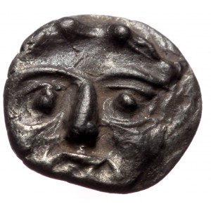 Ionia, Kolophon AR Tetartemorion (Silver, 0.19g, 6mm) Circa 525-490 BC. Laureate head of Apollo facing ...