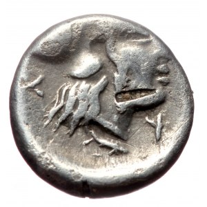 Mysia, Lampsakos, AR trihemiobol (Silver, 1.30g, 12mm) 4th-3rd centuries BC