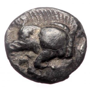 Mysia, Kyzikos AR Obol (Silver, 0.50g, 9mm) ca 450-400 BC.