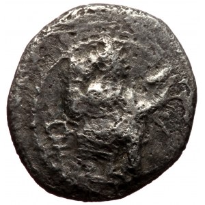 Cilicia, Tarsos AR Obol (Silver, 10mm, 0.73g). Tiribazos, Satrap of Lydia, 388-380 BC.