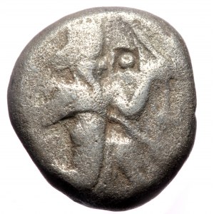 Persia, Achaemenid dynasty, AR siglos (Silver, 15,5 mm, 5,31 g), time of Darios I to Xerxes I, ca. 485-420 BC.