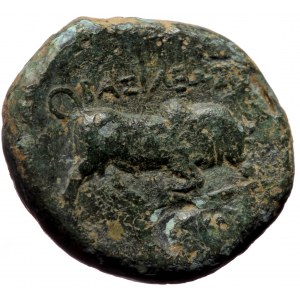 Seleukid Kings of Syria AE (Bronze, 6.95g, 20mm) Seleukos I Nikator. 312-281 BC Sardes mint. Obv: Winged head of Medusa