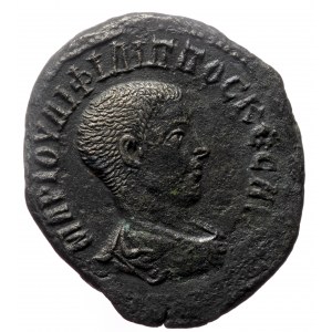 Syria, Antioch, AR Tetradrachm (bronze, 11.87g, 30mm), Philip II, as Caesar (244-247), mag. ΔΗΜΑΡΧ ƐΞΟΥϹΙΑϹ, Issue ΥΠΑ