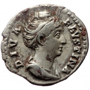 Antoninus Pius (138-161 AD) for Diva Faustina (d. 141 AD) AR denarius (Silver, 3.26g, 20mm) Rome