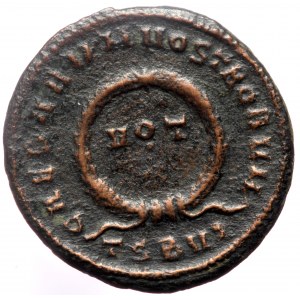 Constantine II (Caesar, 316-337) AE Follis (Bronze, 19mm, 2.78g) Thessalonica.