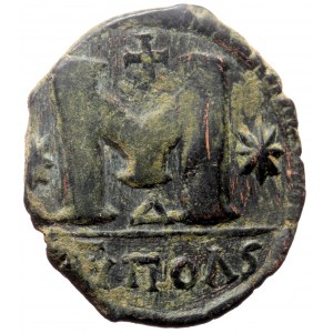 Justinian I (527-565) AE Follis (Bronze, 12.05g, 32mm) Antioch.
