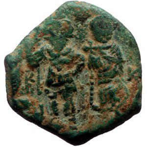 Heraclius and Heraclius Constantine (610-641) AE Follis (Bronze, 6.68g, 25mm) Constantinople.