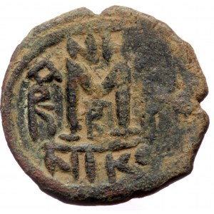 Heraclius & H.Constantine & Martina (610-641) AE Follis (Bronze, 5.34g, 21mm) Nikomedia