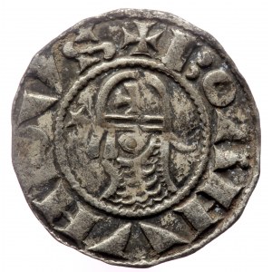 Crusader States, Antioch (Principality) AR Denier (Silver, 0.87g, 17mm) Bohémond III (1163-1201)