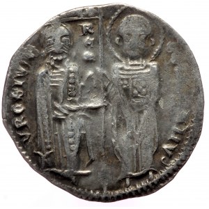 Serbia, Stefan Uro II Milutin (King, 1282-1321) AR dinar (Silver, 20mm, 2.00g). Imitating a Venice grosso.