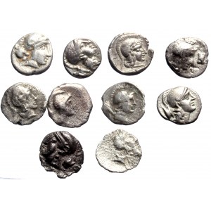 10 Greek AR coins (Silver, total weight:1.82g, 7.88g)