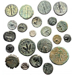 22 Greek & Roman Provincial AR and AE coins (2 silver, total weight:1.82g, and 20 bronze, total weigh 60.38g...