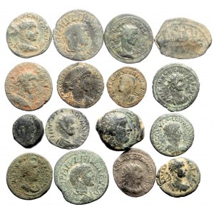 16 Greek and Roman Provincial AE and BL coins (Bronze, total weight 93.90g)