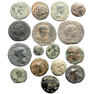 16 Greek & Roman Provincial AE coins (Bronze, total weight: 64.19g)