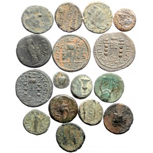 16 Greek & Roman Provincial AE coins (Bronze, total weight: 64.19g)