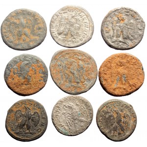 9 Roman Provincial billon coins (Bronze, total weight 97.76g)