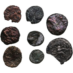 Greek, Indo-Greek, Indo-Skythian Æ-AR coins 9-16mm (8)