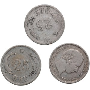 Denmark 25 Øre 1874, 1904 (3)