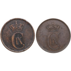 Denmark 2 Øre 1883, 1889 (2)