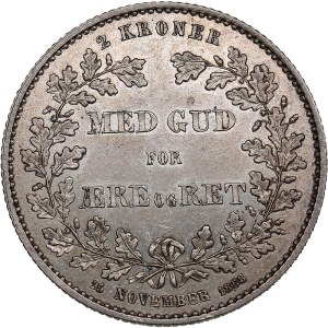 Denmark 2 Kroner 1888 - Christian IX (1863-1906) - 25th Anniversary of Reign