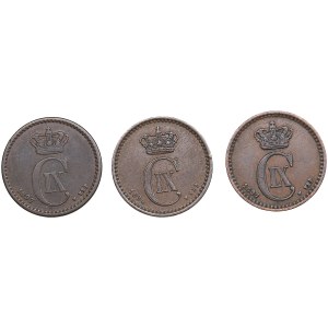 Denmark 1 Øre 1894, 1897 (3)