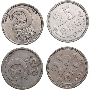 Denmark 25 Øre 1919, 1920, 1921 (4)