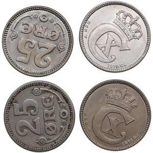 Denmark 25 Øre 1919, 1920, 1921 (4)