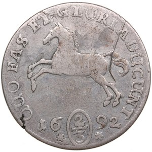 Germany, Braunschweig-Lüneburg-Celle 2/3 Taler 1692 JJ-J - Georg Wilhelm (1665-1705)
