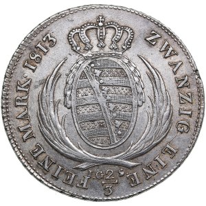 Germany, Saxony 2/3 Taler 1813 I.G-S