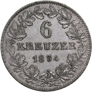 Germany, Free City Frankfurt 6 Kreuzer 1854