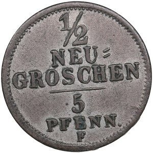 Germany, Saxony 1/2 Neugroschen, 5 Pfennig 1855 F