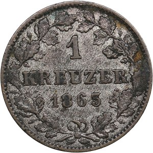 Germany, Württemberg 1 Kreuzer 1865