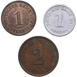 Germany 2 Pfennig 1871, 1 Pfennig 1876, 1917 (3)