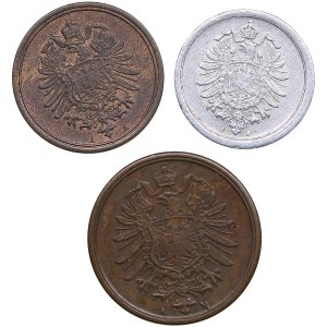 Germany 2 Pfennig 1871, 1 Pfennig 1876, 1917 (3)