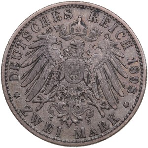 Germany, Württemberg 2 Mark 1898 F - Wilhelm II (1888-1918)