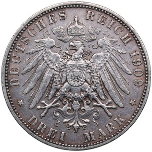 Germany, Hamburg 3 Mark 1909 J