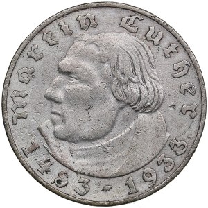 Germany, Third Reich 2 Reichsmark 1933 - Martin Luther