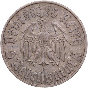 Germany, Third Reich 5 Reichsmark 1933 D - Martin Luther