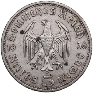 Germany, Third Reich 5 Reichsmark 1936 A - Paul von Hindenburg