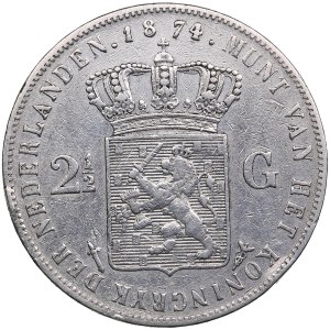 Netherlands 2 1/2 Gulden 1874 - Wilhelm III (1849-1890)