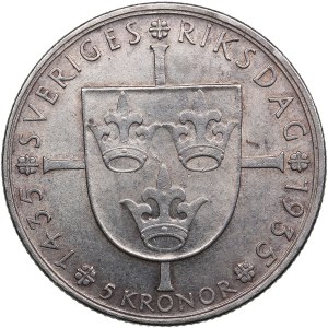 Sweden 5 Kronor 1935 G - Gustaf V (1907-1950)