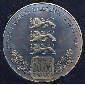 Estonia Medal 1993 - Reintroduction of the Estonian kroon