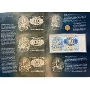 Estonia 1 Kroon & commemorative banknote 10 Krooni 2008 - 90 years of Republic of Estonia (2)